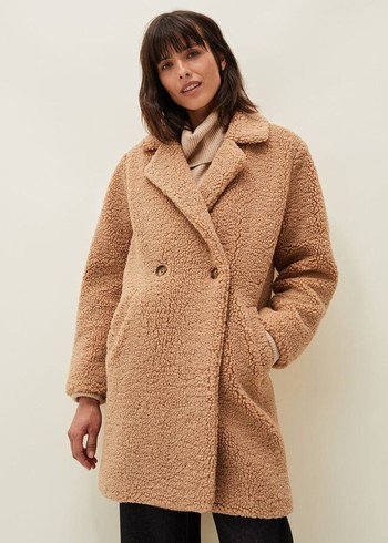 Phase Eight Katherine Teddy Coats Brown USA | 6218794-RE